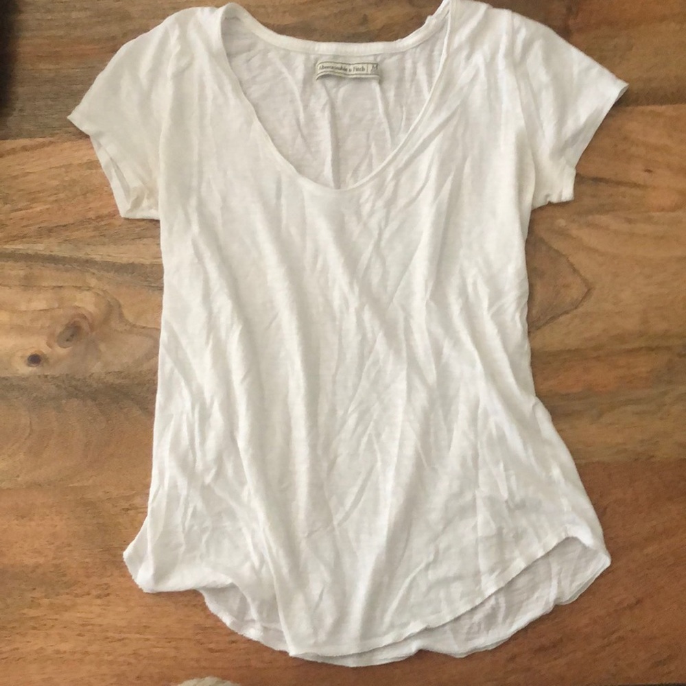 Basic white scoop neck tee from Abercrombie.